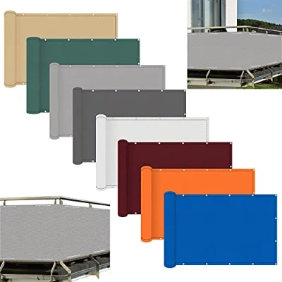 Image de Brise Vue 50x600cm avec Attaches De CâBle Et Pare Soleil pour Balcon Protection Contre Les Regards Jardin