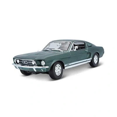 Image de Maisto 531166 Ford Maquette Mustang GTA Fastback 1967 Echelle 1/18, 31166, Vert, 25x10x8cm