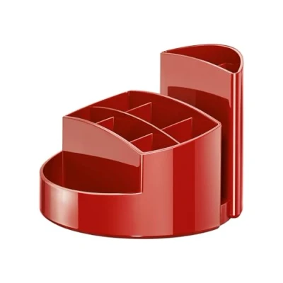 Image de HAN Pot à crayons RONDO élégant avec 9 compartiments, stable, ultra brillant et de qualité supérieure, rouge, 17460 17