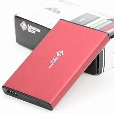 Image de MasterStorb Disque dur externe USB 3.0 ultra rapide pour ordinateur portable 2,5&quot; Rouge/argenté/noir/bleu/rose