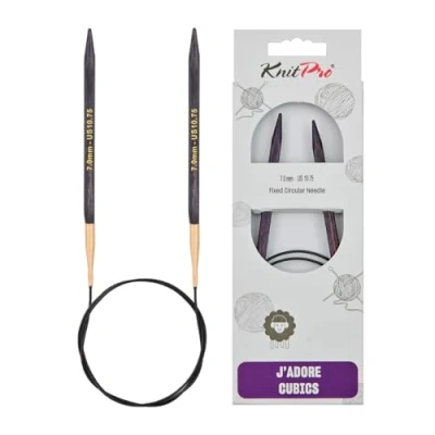 Image de KnitPro J&#039;Adore Cubics Knit Pins Aiguilles à tricoter circulaires fixes 80 cm x 7,00 mm
