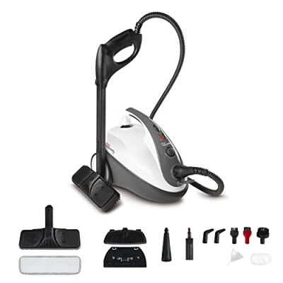 Image de Polti Vaporetto Smart 30 S, Nettoyeur Vapeur avec Chaudière Haute Pression jusqu&#039;à 3 Bars, Capacité de 1,6 l, Bouchon Sécurité, 12 Accessoires, Compartiment à Accessoires Intégré, Blanc et Gris