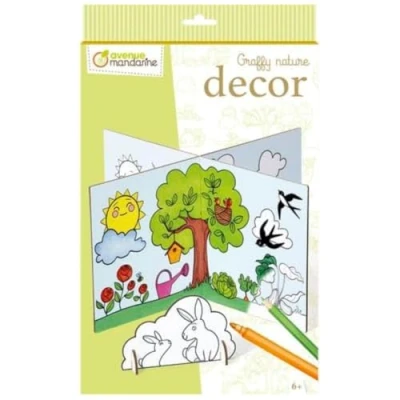 Image de Avenue Mandarine GY143C Une boite Graffy Decor comprenant 1 décor + 4 personnages à colorier et assembler À partir de 6 ans SAISONS