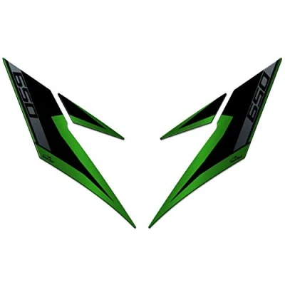 Image de Resin Bike Autocollant Moto Compatibles avec Kawasaki Versys 650 2017 2020. Protections Frontales Contre Les Chocs et Éraflures. Paire 3D Résinés Vert