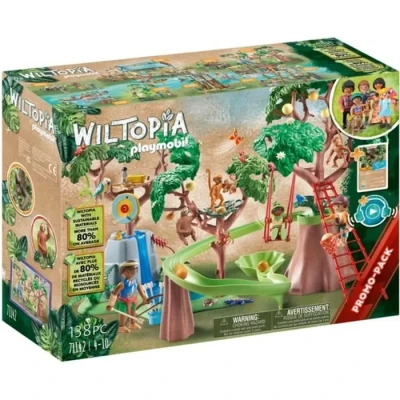 Image de Playmobil 71142 Aire de Jeu Tropicale la Jungle Wiltopia avec Trois Personnages et des Animaux Gamme Plus 80% matériaux recyclés ou biosourcés en Moyenne Dès 4 Ans