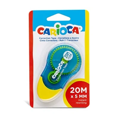 Image de Carioca correcteur de bande en ruban, opaque et réinscriptible. Parfait pour effacer. Contient 1 20 x 5 mm. Couleur du bleu jaune.