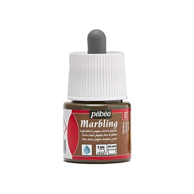 Image de PEBEO Flacon Marbling 45ml Sienne Peinture à Effet Marbré Finition Brillante sur Supports Clairs et Poreux