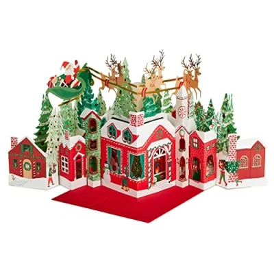 Image de Hallmark Paper Wonder Carte de Noël pop up Motif Père et traîneau Multicolore