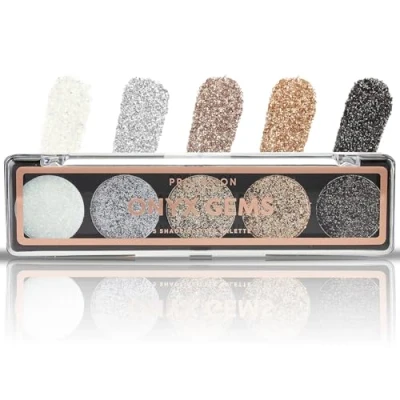 Image de Palette de fards à paupières pailletés Profusion Cosmetics 5 teintes Onyx Gems