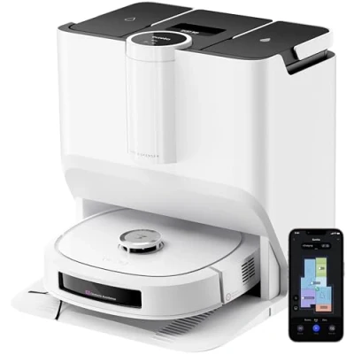 Image de Eureka J20 Robot Aspirateur Laveur Serpillière à Chenille 17 N, 6000mAh avec Station Autonettoyante, 8000 Pa, Détection de Tapis, AI d&#039;Obstacles, Commande Vocale