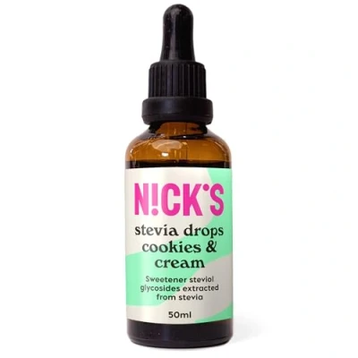 Image de NICKS Stevia Liquide, Gouttes de stévia Arôme Cookies &amp; Cream Edulcorant Naturel, Zéro Calorie Substitut Sucre Keto, Vegan, Sans Sucre, Gluten, Low carb (50 ml)