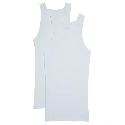 Image de Evolve Lot de débardeurs Coupe carrée Confort en Coton Couche Base supérieure, Blanc, S Homme