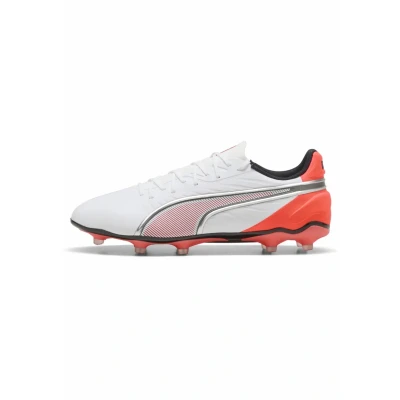 Image de PUMA Mixte King Match FG/AG Soccer Shoe, White Silver Glowing Red, 40.5 EU