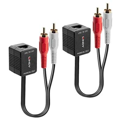 Image de LINDY Kit extender audio stéréo Cat.5 6 100m 2x RCA