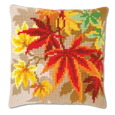 Image de Kit Coussin au Point de Croix Feuilles D&#039;automne