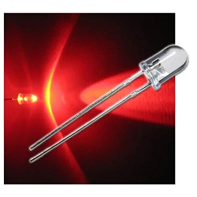 Image de world trading net Set de 10 LEDs 5mm Clair Clignotant Rouge, diode électroluminescente, Filaire, Lumineuse, en Tant Que composant
