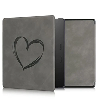 Image de kwmobileÉtui Compatible avec Amazon Kindle Oasis 10. Generation Coque Étui à Rabat magnétique tabletteeReader Similicuir Gris