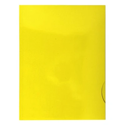 Image de Exacompta 635015E paquet de 20 Chemises présentation Chromolux en carte brillante 250g avec 2 rabats et encoche pour visite coloris jaune