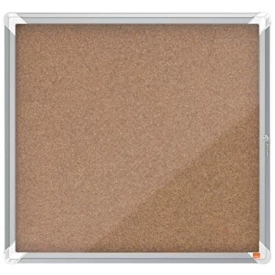 Image de Nobo Premium Plus, Tableau d&#039;Affichage Vitrine Liège Verrouillable, 6 x A4, Brun, 1902562