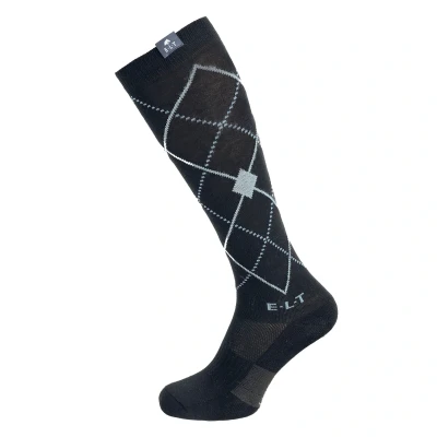 Image de ELT Chaussettes d&#039;Équitation Argyle Noir/Bleu