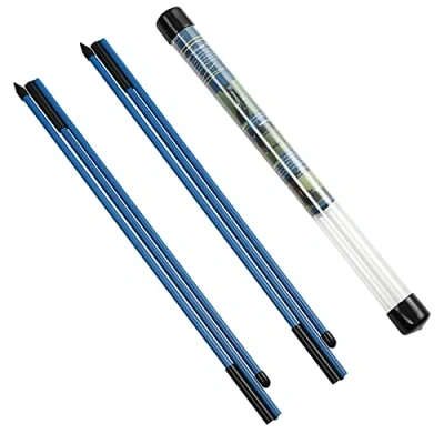 Image de Rhino Valley Indicateur de Direction Bâton, Lot 2 Bâtons d&#039;Entraînement Swing Golf, d&#039;Alignement Golf en Fibre Verre avec Un Tube Rangement Aide Vous à Entraîner, Bleu