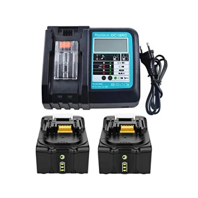 Image de 2X 18V 5.0Ah Batterie et Chargeur pour Makita BL1850 BL1830 BL1840 BL1860 18 Volt LXT DC18RA DC18RC
