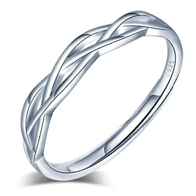 Image de Yumilok bague femme fille en argent 925, ouverte symbole infini, Taille ajustable, Cadeau de Noël anniversaire, appropriée: 49 57