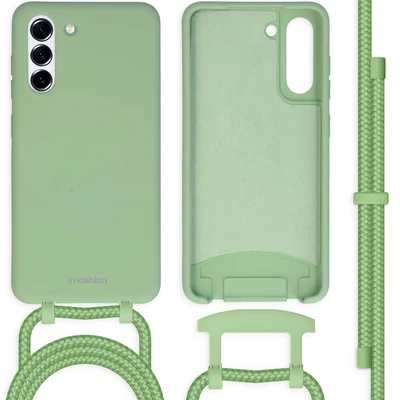 Image de Coque IMOSHION Samsung Galaxy S21 FE Silicone Cordon ajustable Vert Avocat