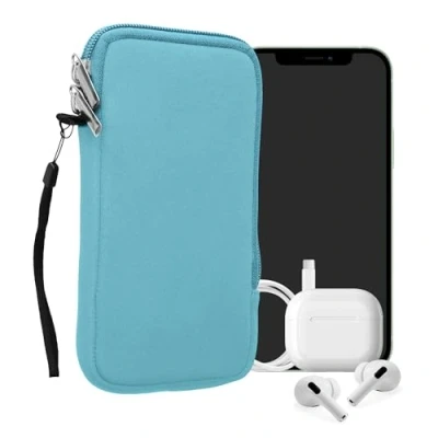 Image de kwmobile Housse Universelle Smartphone Pochette de Protection 17,2 x 8,4 cm pour téléphone Portable XL 6,7/6,8&quot; en néoprène Bleu Clair