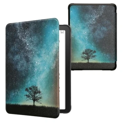 Image de kwmobile Étui Compatible avec Amazon Kindle Paperwhite (12. Gen 2024)/Kindle Colorsoft Coque à Rabat magnétique Tablette eReader Similicuir Bleu Gris Noir