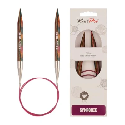 Image de KnitPro Aiguille de Tricot Circulaire en Bois Design 10 mm/100 cm Une Fois assemblée Lana grossa pelote à Tricoter