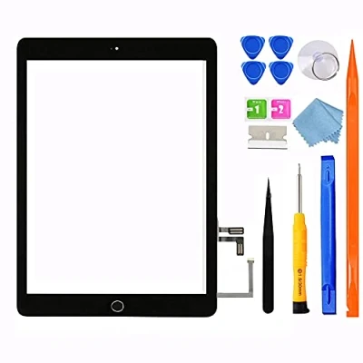 Image de JPUNG Digitizer Écran Tactile de Rechange pour iPad 5 5e génération numériseur 2017 9.7&quot;, la 5ème A1822 A1823, avec Bouton Home, kit réparation complet