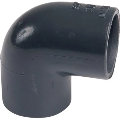 Image de Raccord PVC pression noir coudé 90 Girpi Ø 50 mm Fixation à coller