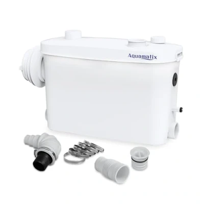 Image de Aquamatix Broyeur Sanitaire 400 W Pompe de Relevage sanitaires 100 L/min 3 entrées pour WC suspendus Distance pompage verticale 6,5 m avec filtre à charbon
