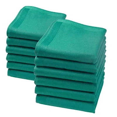 Image de Merrysquare Mini Mouchoirs Unis Petite Taille 23cm x 100% coton Modèle Lilliput (Vert Foncé)