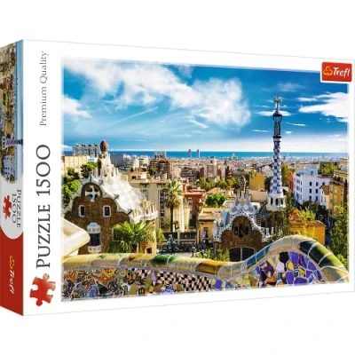 Image de Trefl 1500 Pièces Espagne Haute Qualité Espagnole Vue sur Barcelone Puzzle Europe pour Adultes et Enfants à partir de 12 Ans, TR26147, Parc Güell