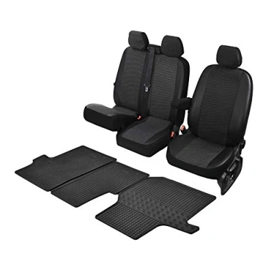 Image de Housses de siège Viva et tapis sol en caoutchouc compatibles avec VW Crafter à partir 2017 un set
