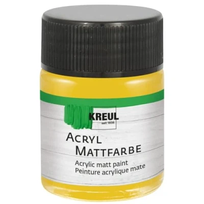 Image de Kreul 75530 peinture acrylique mate, or en pot de 50 ml, crémeuse et couvrante, séchage rapide, à base d&#039;eau, convient nombreux supports différents