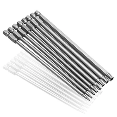 Image de Gasea 8PCS 150mm 6.35mm Hex Tige Embouts de Tournevis Magnétiques à Tête Creuse Torx S2 T8 T40 Jeu Électrique Outil Réparation