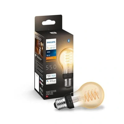 Image de Philips Hue White, ampoule vintage filament compatible Bluetooth, format standard, fonctionne avec Alexa, Google Assistant et Apple Homekit