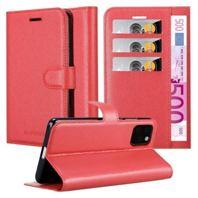 Image de Coque pour Apple iPhone 11 PRO MAX en ROUGE CERISE Housse de protection Étui avec fermeture magnétique, fonction support et compartiment carte Neuf