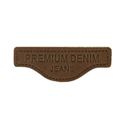 Image de M &amp; C Ecusson à Coudre en Cuir véritable Marron 6x2cm