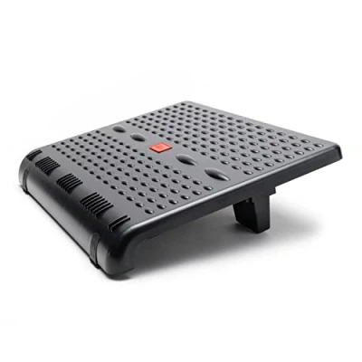 Image de STEY ACCESORIOS Repose pieds de bureau Ergonomique en plastique recyclé 49 x 11 cm Accessoire Surface ondulée pour massages Réglable 2 positions Made in EU