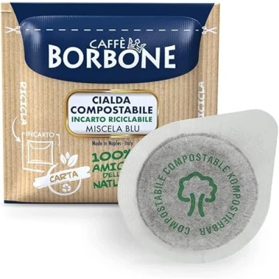 Image de Caffè Borbone Dosette Compostable, Mélange Bleu 50 Dosettes de Café Système ESE