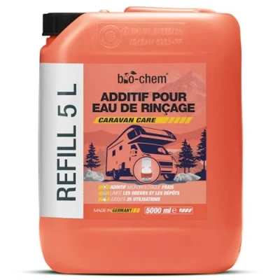 Image de bio chem Additif sanitaire pour Eau de rinçage 5L Nouvelle Formule avec microorganismes Produit WC nettoyant Toilettes sèches Camping et Car