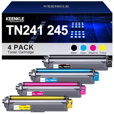 Image de TN 241 245 Cartouche de Toner Remplacement pour Brother TN245 TN241 TN241BK DCP 9020CDW MFC 9330CDW 9340CDW HL 3140CW 3150CDW 9140CDN (Noir Cyan Magenta Jaune, 4 Pack)