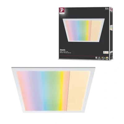 Image de Paulmann 798.09 79809 Panneau LED 595 x 295 mm RGBW Smart Home Zigbee carré avec 1 plafonnier W à intensité Variable Blanc Mat métal Lampe de Salon 2700 K, Amaris 595x295mm 35 Watt