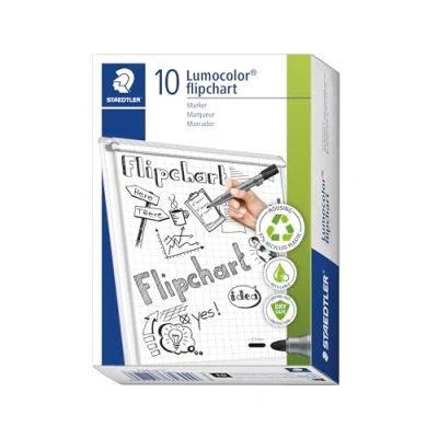 Image de Staedtler Lumocolor Lot de 10 Marqueurs pour Tableau papier Noir