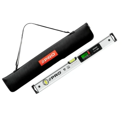 Image de PRO900 Niveau Electronique 60cm avec 2 écrans LCD et pochette à bulle numérique mémoire de mesure jusqu&#039;à 19 résultats Indice protection IP65 Couleur Blanche