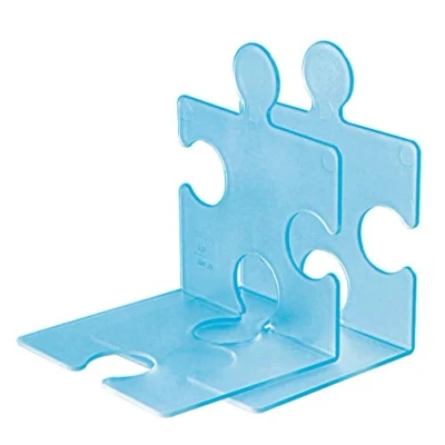 Image de HAN 9212 64, serre livres/CD PUZZLE, élégant, innovant et très stable. Emboîtable. Lot de 2 unités, bleu translucide